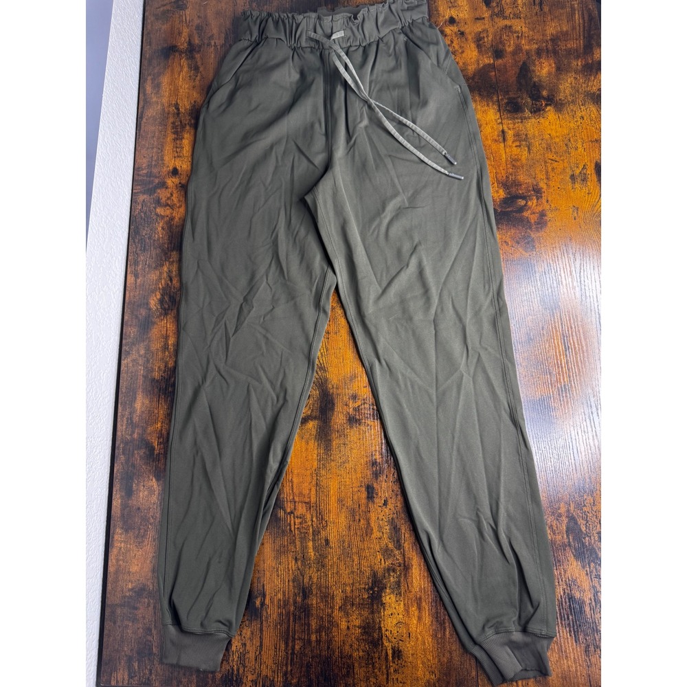 Lululemon On the Fly Jogger Pants Olive Green Drawstring Elastic Waist Women 4